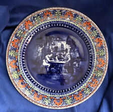 Royal Doulton Scetches From Teniers Plate Flow Blue Polychrome C 1902-22 Rare picture