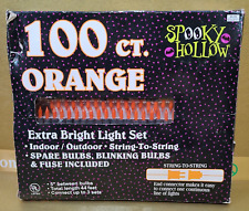 Vintage Spooky Hollow Orange String Lights 100 Ct. 44ft Brand New 2001 Joanns picture