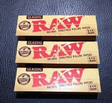 3 Packs Raw Classic 1 1/4 Rolling Papers 50 Lvs  Natural picture