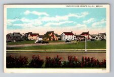 Salina KS-Kansas, Country Club Heights, Antique, Vintage c1928 Souvenir Postcard picture