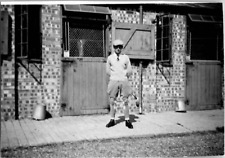 Handsome Rich Equestrian Man Outside Horse Stables 1900s Vintage Photograph picture