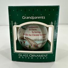 1987 Vintage Hallmark Ornament Grandparents Christmas Glass Ball picture