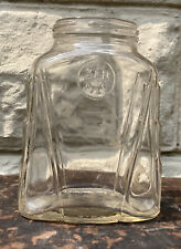 Vintage Art Deco Glass Jar 1934 Diamond D 2lbs Size Bottle 6” picture