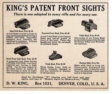 1917 D. W. KING'S Patent Front Sights rifle Denver CO Vintage Print Ad picture