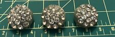 VTG Rhinestone Buttons Set 3 Piece Metal Shank Buttons Set In Clear Material picture