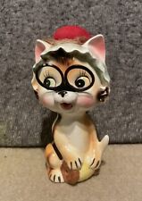 Vintsge MCM Japan Anthropomorphic Ceramic Kitty Cat W Pin Cushions And Scissors picture
