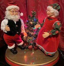 SEE VIDEO Vintage GEMMY Animated DANCING CLAUS COUPLE Christmas Music Lights picture