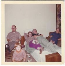 Family Nap Time Women Lying In Bed Siamese Cat 1960s Color Snapshot Photo picture