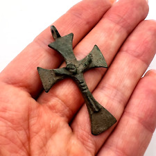 Artifact Antique Bronze Christian Body Pendant Cross Old Culture picture