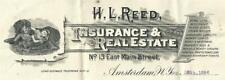1896 Billhead, H.L. Reed, Real Estate, Amsterdam NY picture