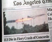CONCORDE Air France Flight 4590 Supersonic Airplane CRASH Photos 2000 Newspaper  picture