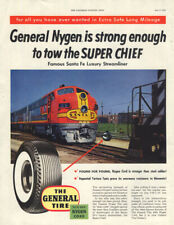 General Tire Nygen Cord pulls Santa Fe RR Super Chief ad 1954 SEP picture