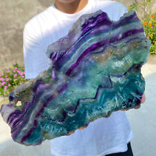 5.4lb Natural beautiful Rainbow Fluorite Crystal Rough stone specimens cure picture