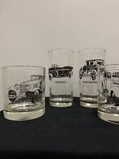 CLASSIC CARS WHISKEY DRINKING GLASSES BARWARE DECOR Set Of 4 picture