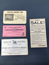 1890s Shropshire & Southdown Sheep Farms Victorian Business Cards & Sale Bill picture