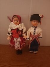 Vintage Traditional Czechoslovakian Folk Dolls Hard Plastic Detailed Clothing picture