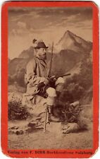 CIRCA 1870s CDV GERMAN EMPEROR FREDERICK III IN HUNTING CLOTHING WITH RIFLE picture