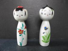 Period Ceramic Kutani Ware Couple Kokeshi Retro Antique picture