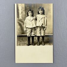 Antique RPPC Early 1900s Portrait Of Two Children AZO Circa 1904-1918 Unposted picture