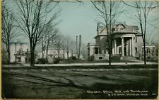 1910 F.W. Stock Elevator Office Mill Residence Hillsdale Michigan Postcard C25 picture