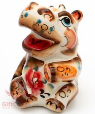 Hippopotamus Gzhel porcelain figurine hippo souvenir handmade and hand-painted picture