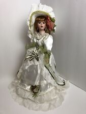 The Anastasia Collection GWYNETH 19” Tall Porcelain Doll Green Cream with Stand picture
