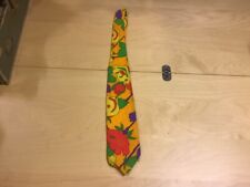 Original FUNKY 1960's / 70's Vintage TIE -- PSYCHEDELIC flowers w yellow backgro picture