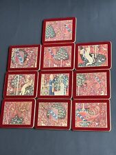 Vintage Made In England Lady Clare Pallas Tapestry Design Set Of 10 Coasters. picture