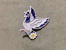 Cherish The Love White Blue Glitter  Dove Hat pin picture