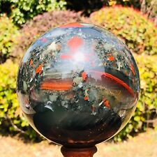 4.57LB Natural African Blood Stone Quartz Sphere Crystal Ball Reiki Healing picture