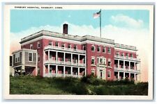 c1950 Danbury Hospital Building View Classic Car Danbury Connecticut CT Postcard picture