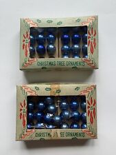 Vintage 45 Mini Mercury Glass Christmas Ornaments Balls Blue Japan picture