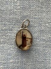 Saint St. Clare of Assisi Religious Medal Pendant Charm | Silver Tone picture