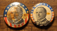 1896 William McKinley Sweet Caporal Cigarette Political Pinback Button Lot of 2 picture