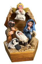 Vintage 1983 Cecile's Creations Handmade Pottery Nativity Scene picture