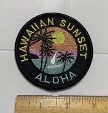 Aloha Hawaiian Sunset Hawaii Round Embroidered Souvenir Patch Badge picture