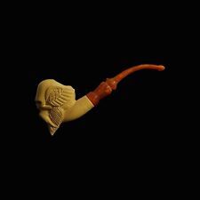Bearded Skull Block Meerschaum Pipe handcarved smoking tobacco w case  MD-240 picture