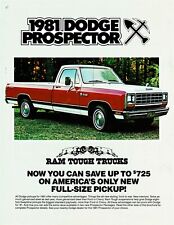 1981 Dodge Prospector Pickup Truck Two-Sided Sales Brochure - Rare picture