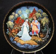 * Russian Soviet USSR Hand Painted PALEKH Fairy Tale Collector's Plate picture