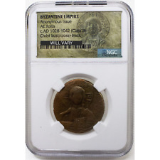 NGC Certified Bronze Follis Bust of Christ Byzantine 976-1025 Middle Grade picture