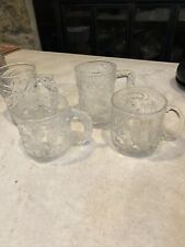 McDonalds 1995 Batman Forever Complete Set of 4 Embossed Glass Mugs picture