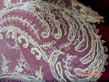 Antique Embroidered Net Lace FlounceTrim picture