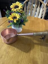 Matfer Bourgeat France Copper Sugar Pot With Wooden Handle Vintage Stamped picture