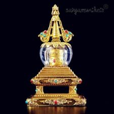 14.5cm Ancient Tibetan Buddhist Stupa Supplies Copper Pagoda Buddha Tower Decor picture
