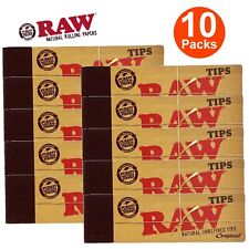 RAW Original Natural Unrefined Tips 10 Booklets (50 Tips/Pack) -  picture
