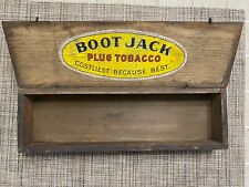 Antique Vintage Boot Jack Plug Tobacco Wooden Box picture