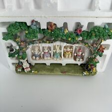 Vintage ESN Quintet of Swinging Bunnies Scene Easter Decor in Box picture