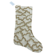 New Neiman Marcus Gold Christmas Beaded Mist Stocking Sold Out picture