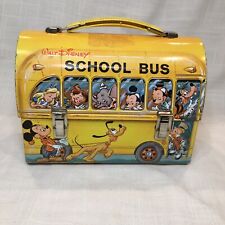 Vintage Walt Disney 1960s School Bus Metal Lunch Box By Aladdin - NO Thermos picture