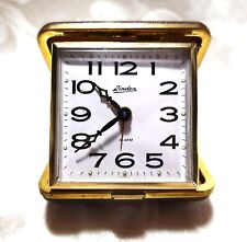 Vintage Linden WindUp Travel Alarm Clock w Case Hands Glow RUNS, Parts or Repair picture